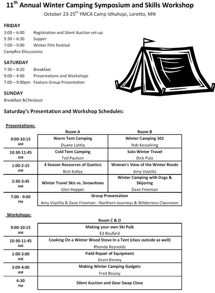 Winter Camping Symposium Workshops